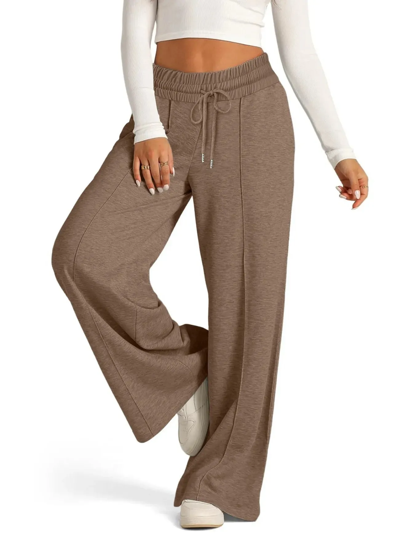 Full Size Drawstring Relaxed Fit Wide Leg Pants Plus Size sold by Charming Charlie product image thumbnail 2