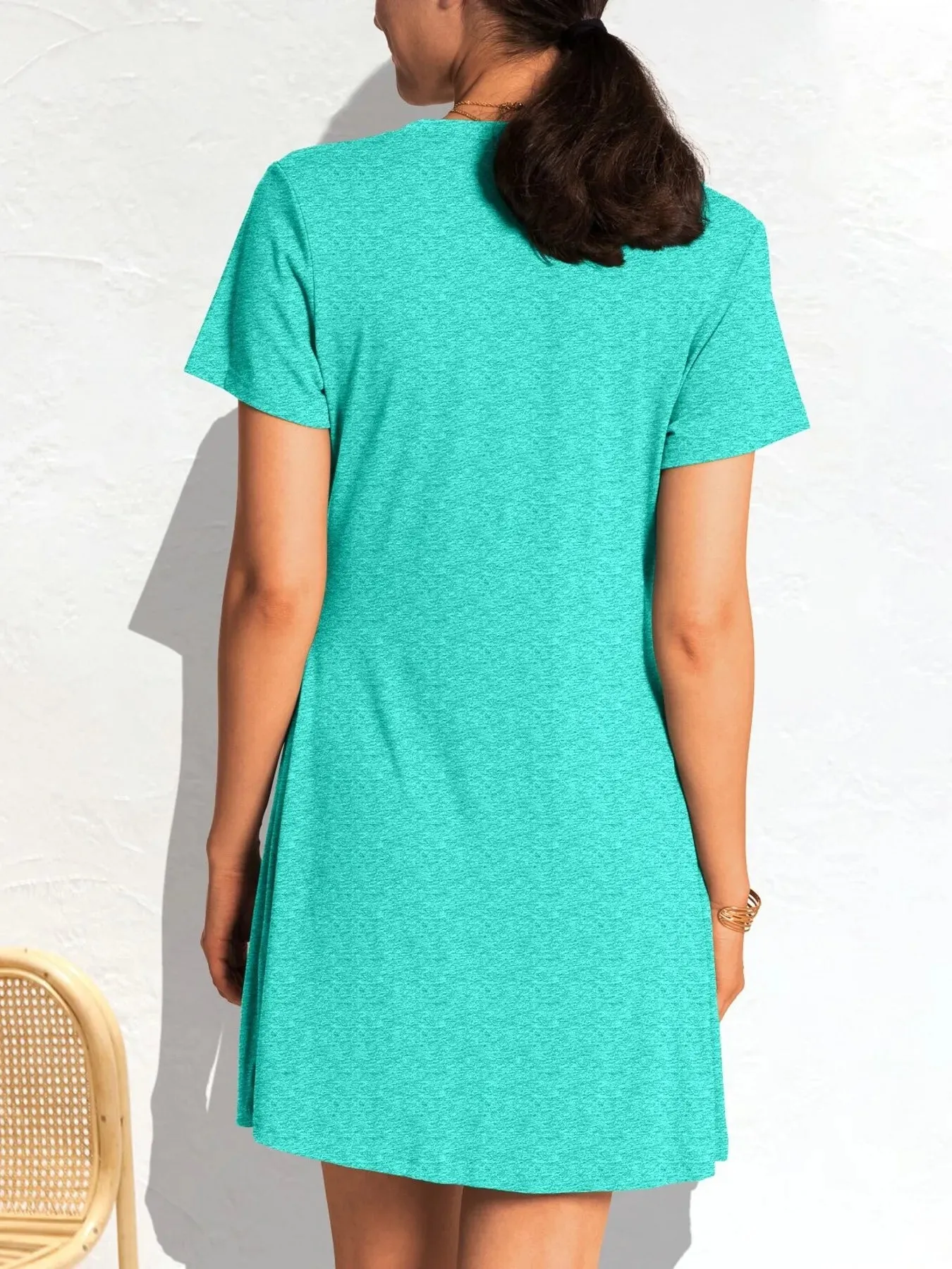Ruched Short Sleeve Mini Tee Dress sold by Charming Charlie product image thumbnail 3