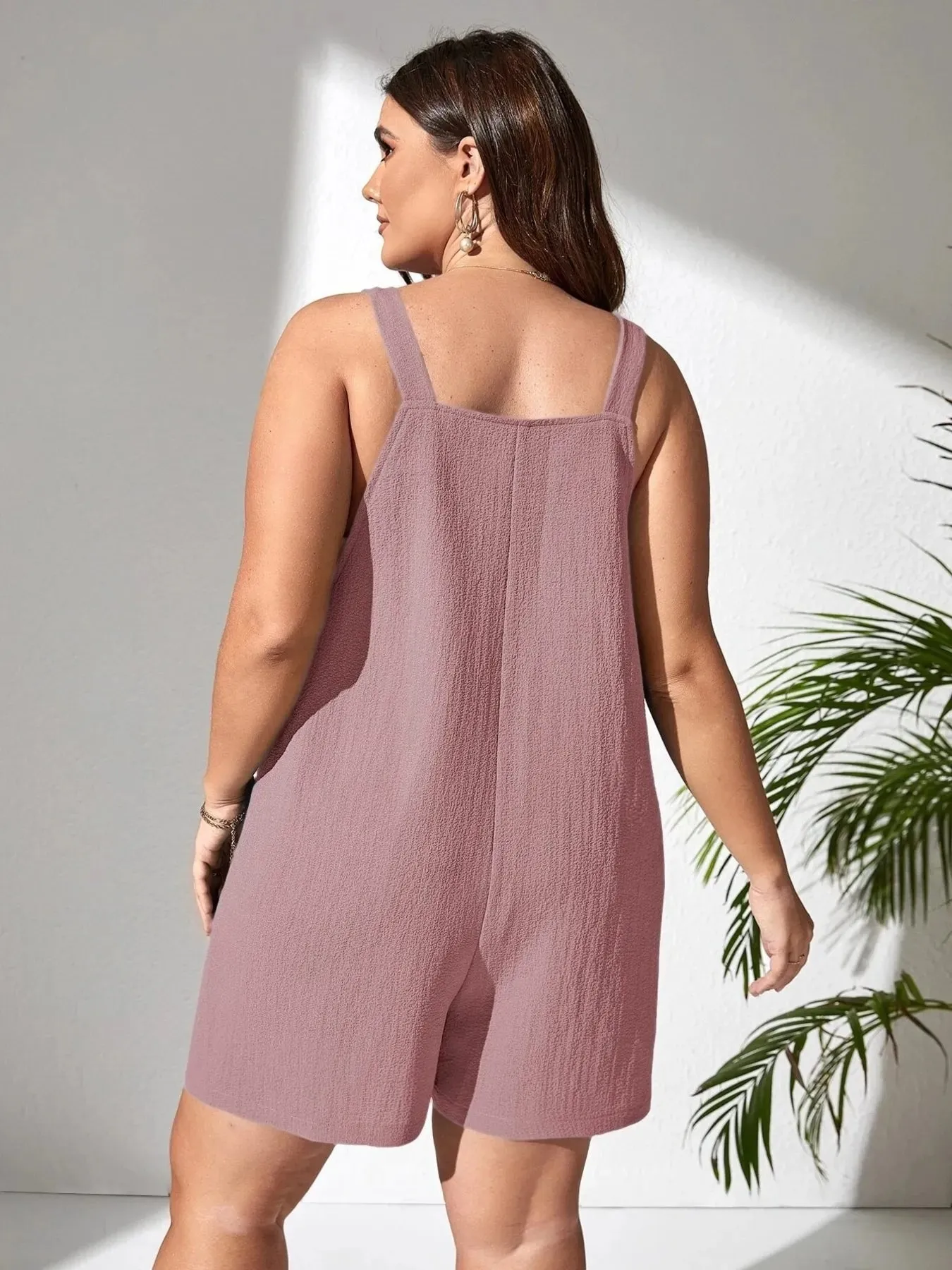 Plus Size Knotted Strap Romper with Pockets sold by Charming Charlie product image thumbnail 5