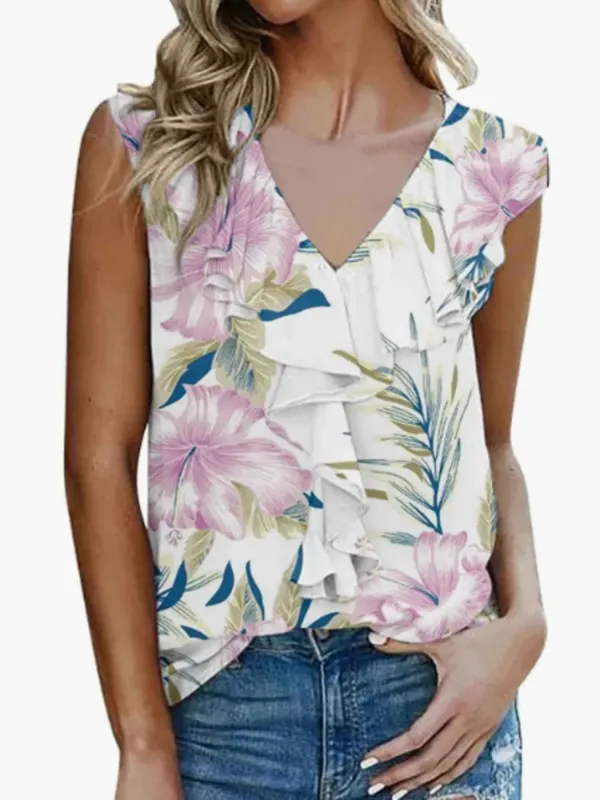 Printed V-Neck Tank sold by Charming Charlie