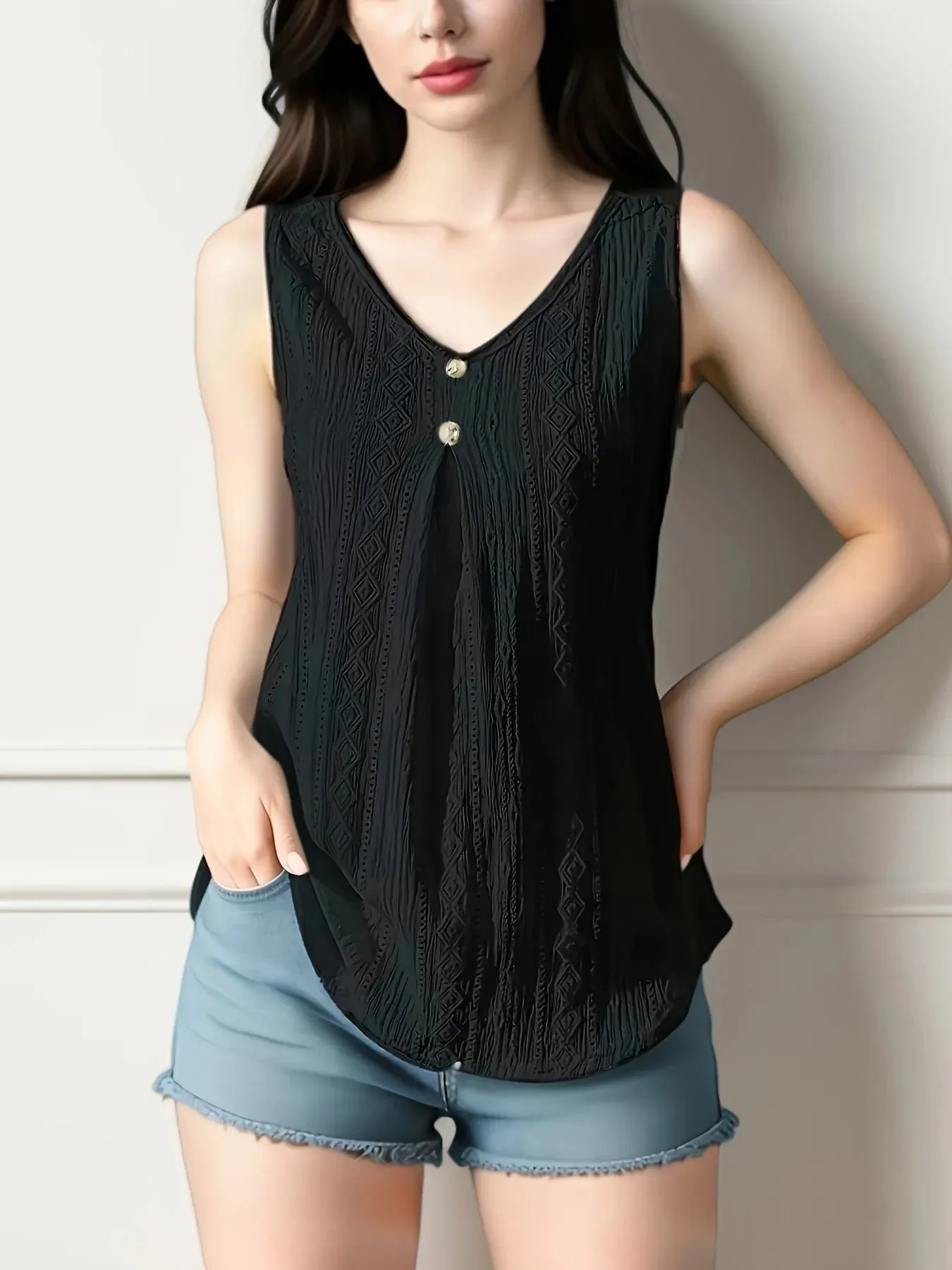 Lace V-Neck Tank sold by Charming Charlie product image thumbnail 2