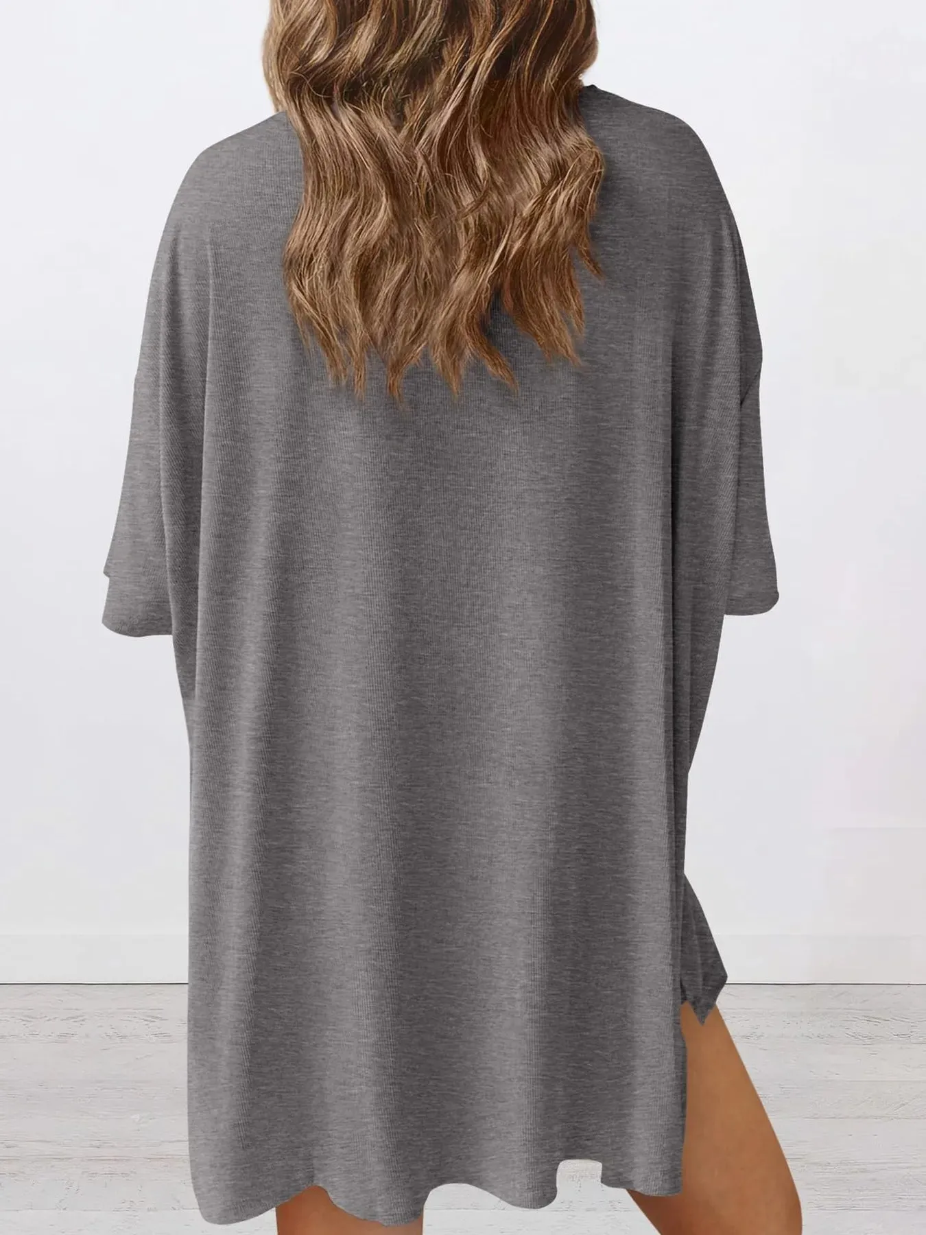 Full Size Oversized Round Neck Top and Shorts Set Plus Size sold by Charming Charlie product image thumbnail 4