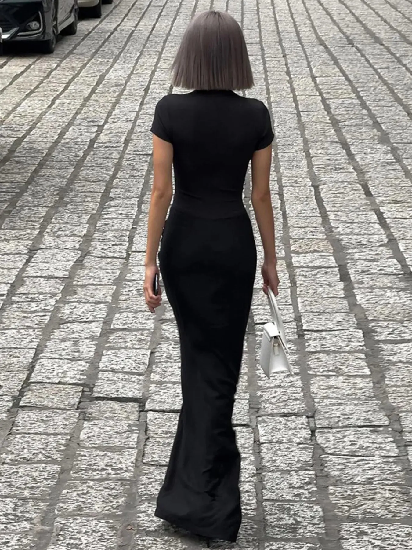 Side Slit Short Sleeve Maxi Dress sold by Charming Charlie product image thumbnail 2