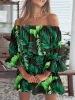 Full Size Floral Off-Shoulder Flounce Sleeve Mini Dress Plus Size sold by Charming Charlie