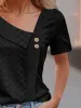 Eyelet Asymmetrical Short Sleeve T-Shirt sold by Charming Charlie