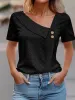 Eyelet Asymmetrical Short Sleeve T-Shirt sold by Charming Charlie