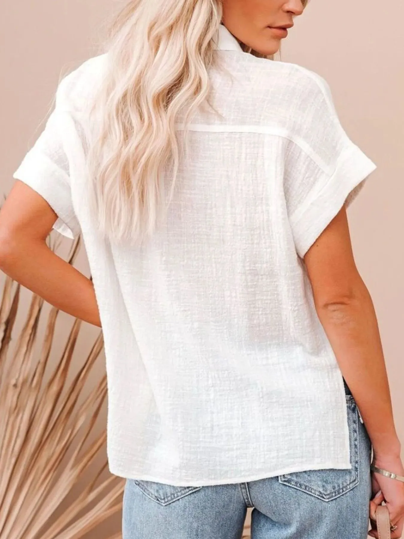 Full Size Button Up Short Sleeve Shirt Plus Size sold by Charming Charlie product image thumbnail 3