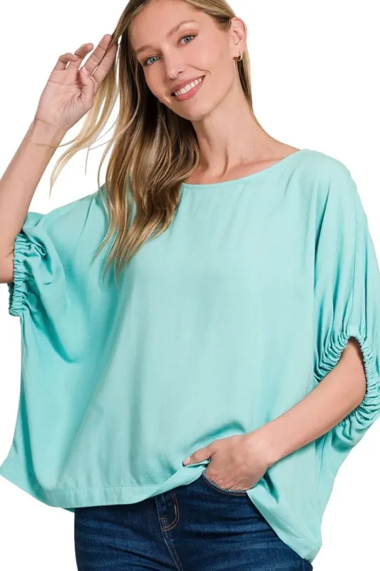 Zenana Woven Oversized Boxy Top sold by Charming Charlie