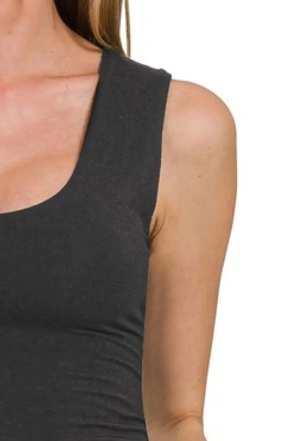 Zenana Double Layered Cropped Tank Top sold by Charming Charlie product image thumbnail 3