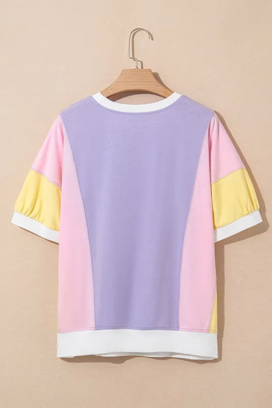 Color Block Patchwork Half Sleeve T Shirt sold by Charming Charlie product image thumbnail 4