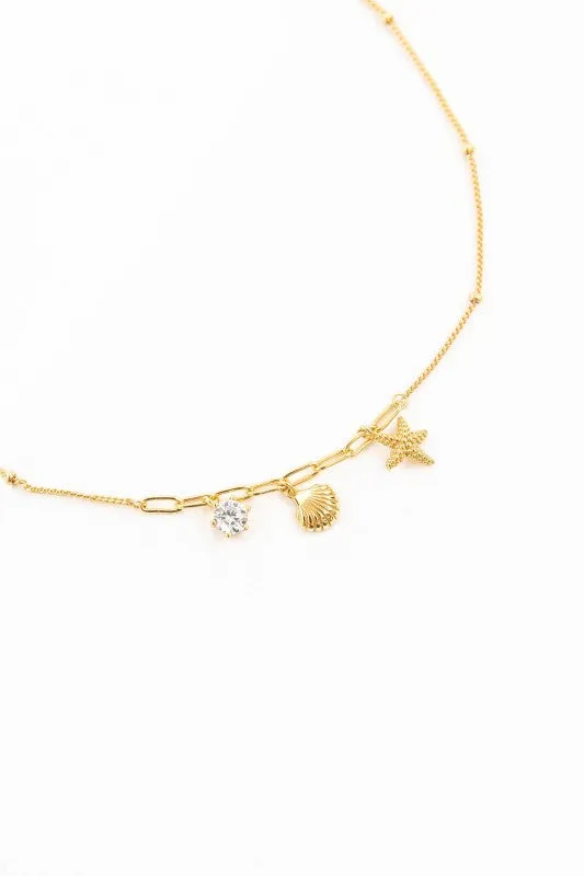By The Sea Charm Necklace | Gold (14K) sold by Charming Charlie