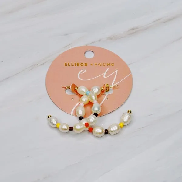 Freshwater Pearl Color Accent Hoop Earrings sold by Charming Charlie product image thumbnail 3