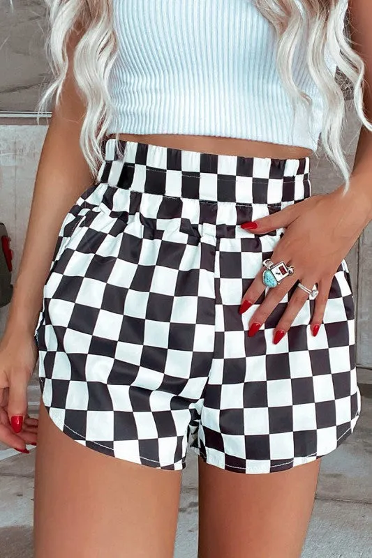 Checkered Print High Waist Casual Shorts sold by Charming Charlie product image thumbnail 4