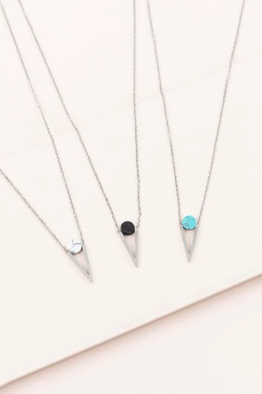 Tensly Point Stone Necklace | Silver sold by Charming Charlie