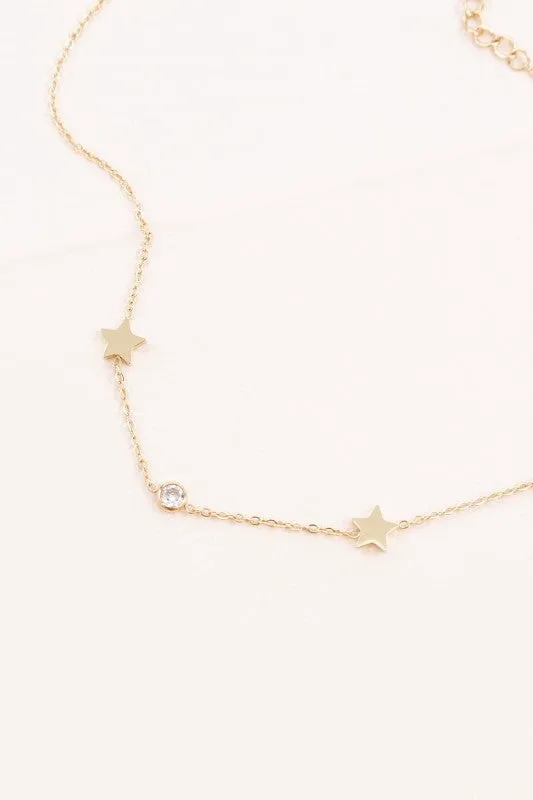 Starry Eyed Rhinestone Anklet | Gold sold by Charming Charlie