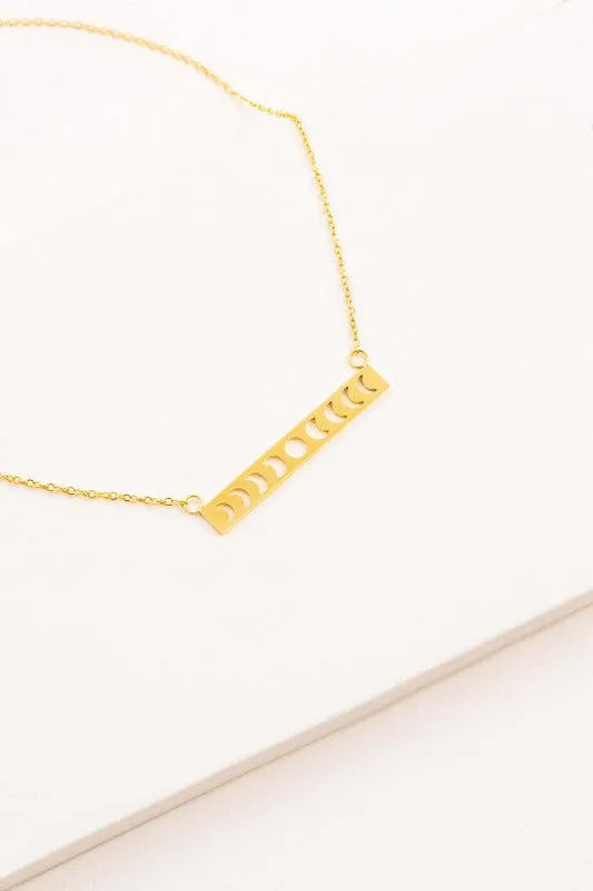 Lunar Phase Bar Necklace | Gold (18K) sold by Charming Charlie