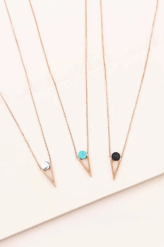 Tensly Point Stone Necklace | Rose Gold (14K) sold by Charming Charlie