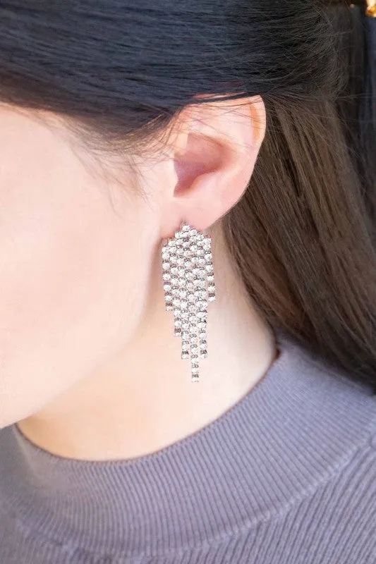 Rhinestone Tassel Earrings sold by Charming Charlie product image thumbnail 2