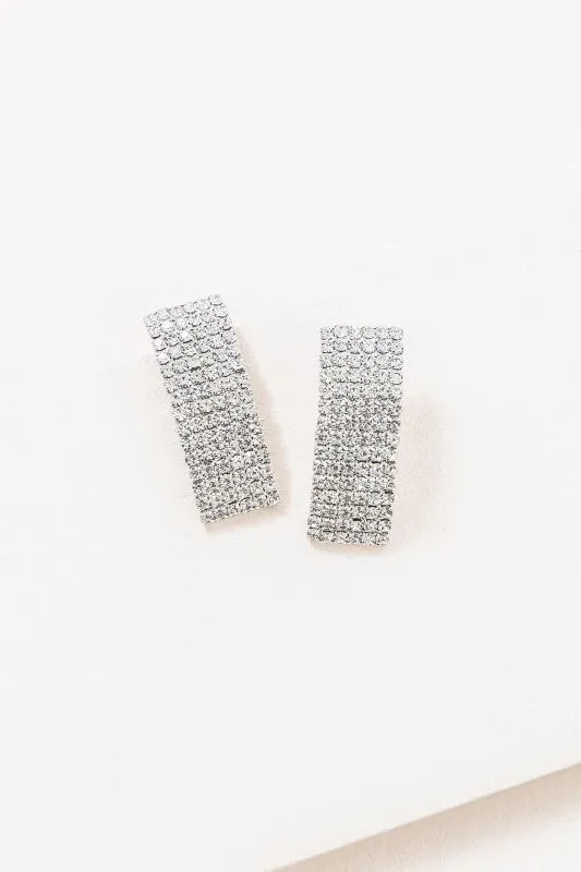 Rhinestone Curved Earrings sold by Charming Charlie