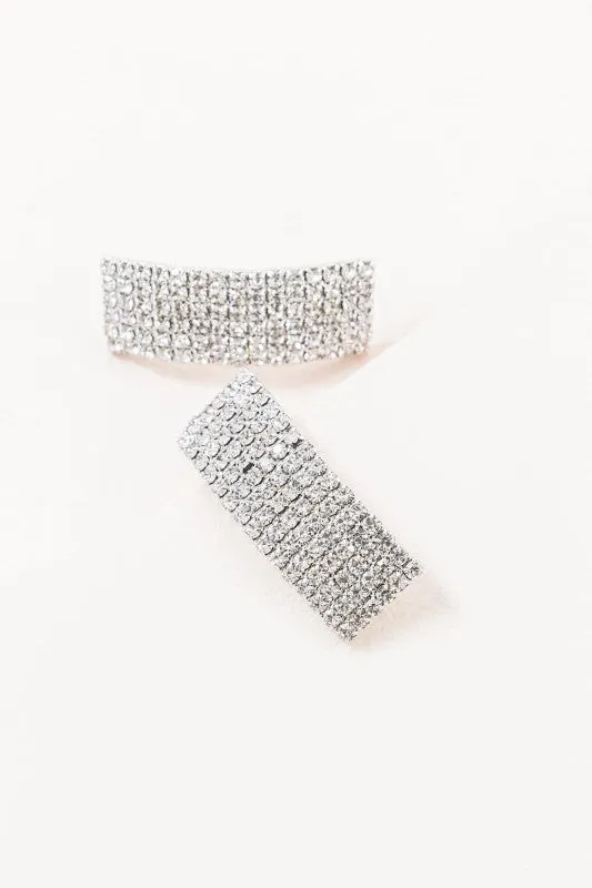 Rhinestone Curved Earrings sold by Charming Charlie product image thumbnail 3