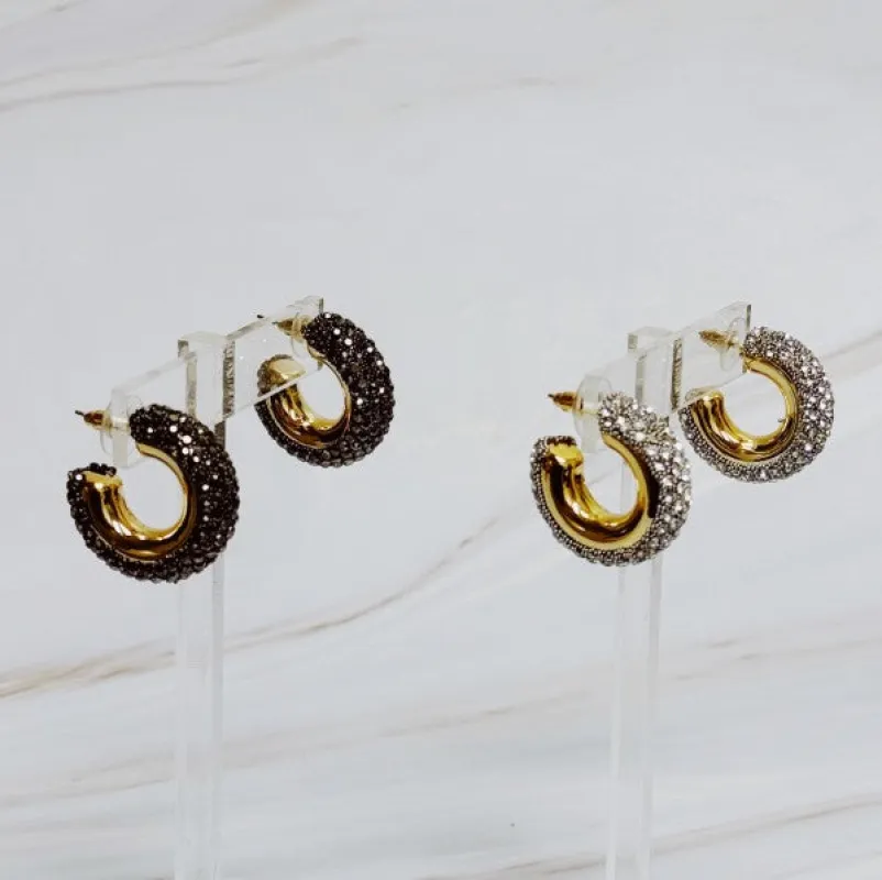 Glam Bling Hoop Earrings sold by Charming Charlie