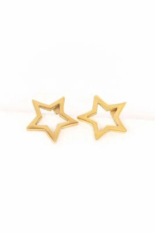 Star Outline Stud Earrings | Gold sold by Charming Charlie product image thumbnail 3