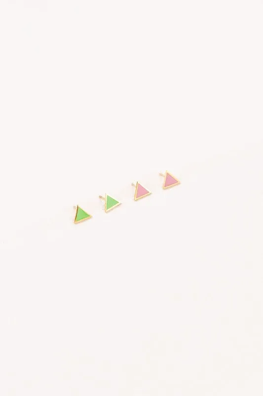 Triangle Spectrum Stud Earrings | Gold (14K) sold by Charming Charlie