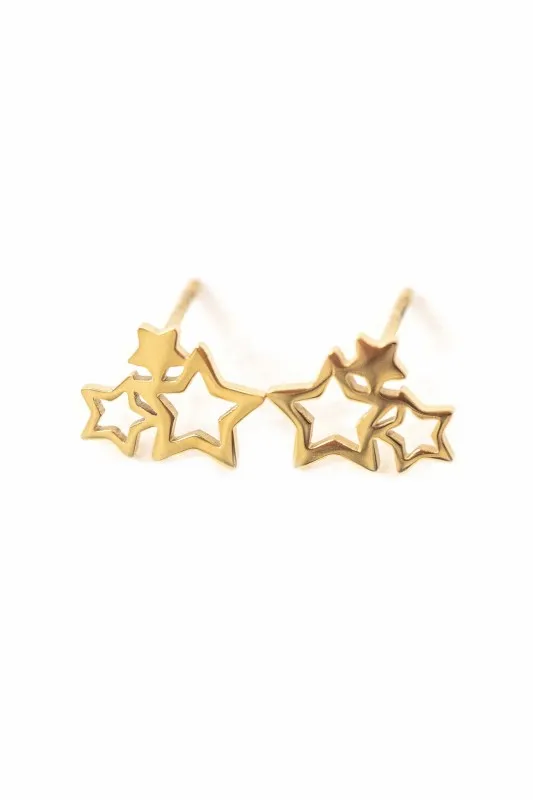 Cluster of Stars Stud Earrings | Gold sold by Charming Charlie