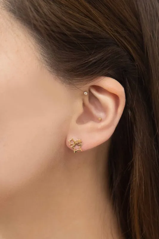 Cluster of Stars Stud Earrings | Gold sold by Charming Charlie product image thumbnail 2