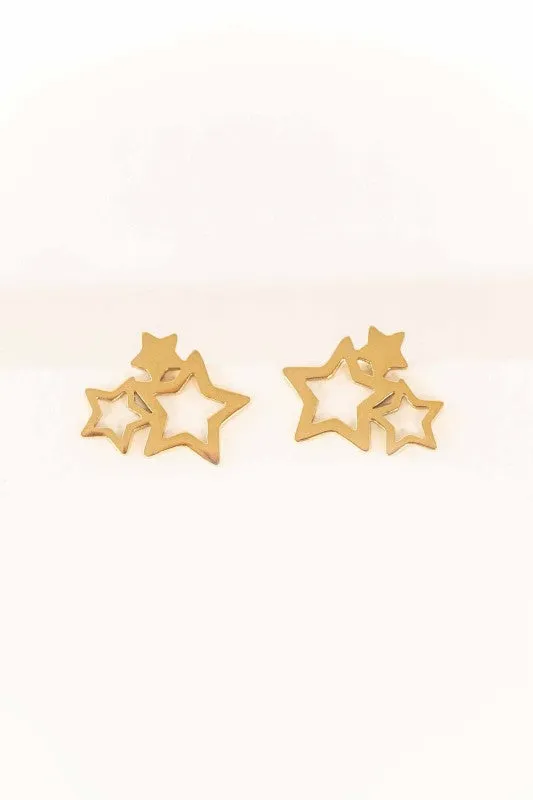 Cluster of Stars Stud Earrings | Gold sold by Charming Charlie product image thumbnail 3