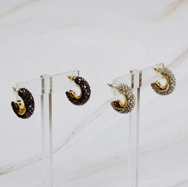 Small Glam Bling Hoop Earrings sold by Charming Charlie product image thumbnail 5