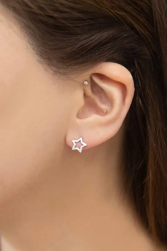 Star Outline Stud Earrings | Silver sold by Charming Charlie product image thumbnail 2