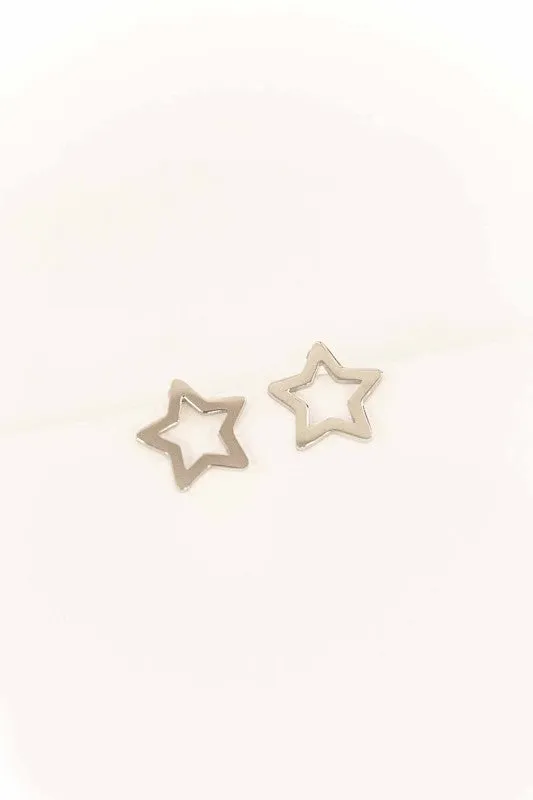 Star Outline Stud Earrings | Silver sold by Charming Charlie product image thumbnail 3