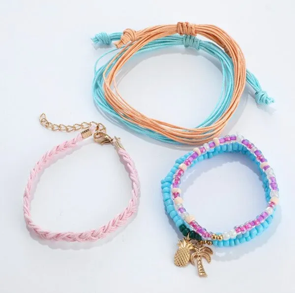 Summer Bracelet 6 Piece Set Rainbow Pineapple Palm sold by Charming Charlie product image thumbnail 3