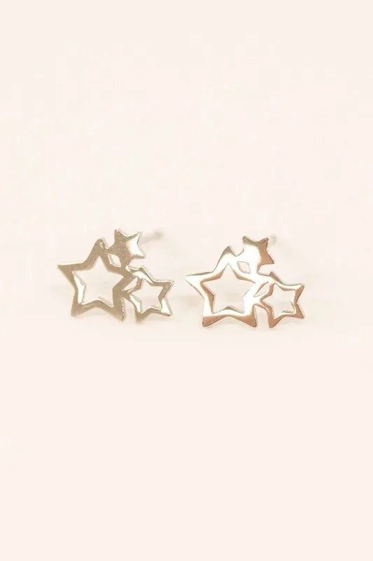 Cluster of Stars Stud Earrings | Silver sold by Charming Charlie product image thumbnail 2