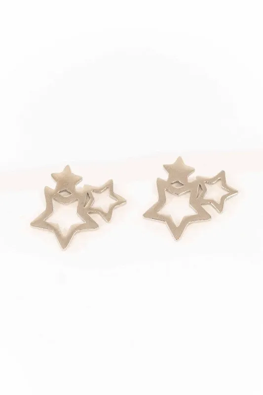 Cluster of Stars Stud Earrings | Silver sold by Charming Charlie