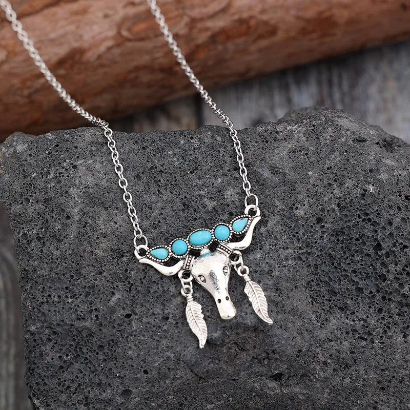Artificial Turquoise Cow Shape Necklace sold by Charming Charlie product image thumbnail 2