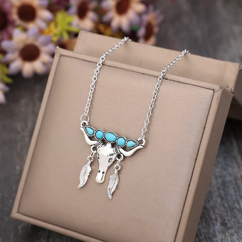 Artificial Turquoise Cow Shape Necklace sold by Charming Charlie product image thumbnail 3