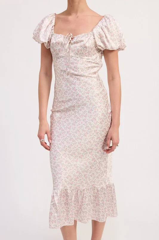 FLORAL PUFF SLEEVE MIDI DRESS sold by Charming Charlie product image thumbnail 2