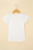 Cotton White Black Ruffle Sleeve Plain Blouse sold by Charming Charlie