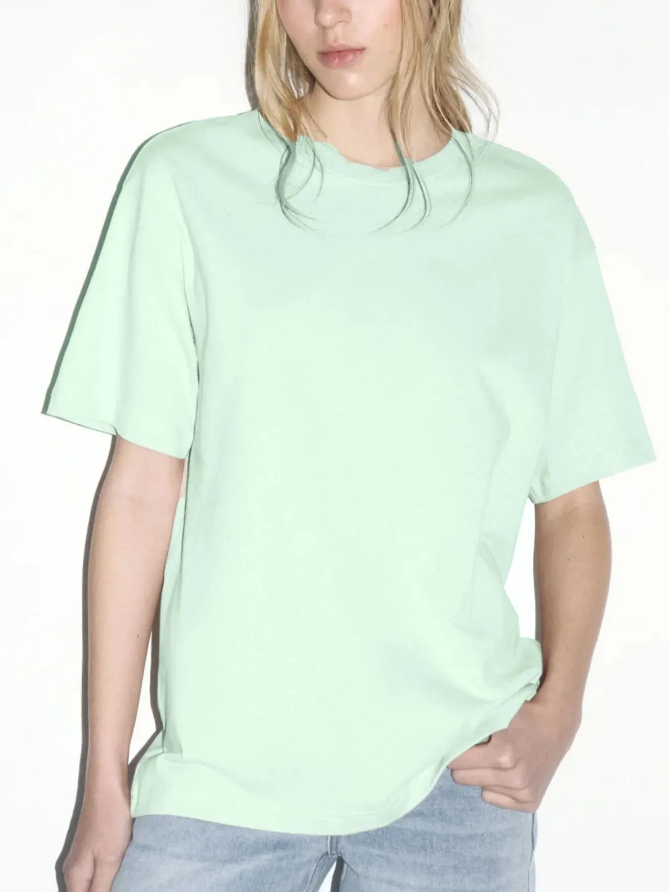 Plus Size Oversized Round Neck Short Sleeve T-Shirt sold by Charming Charlie product image thumbnail 4