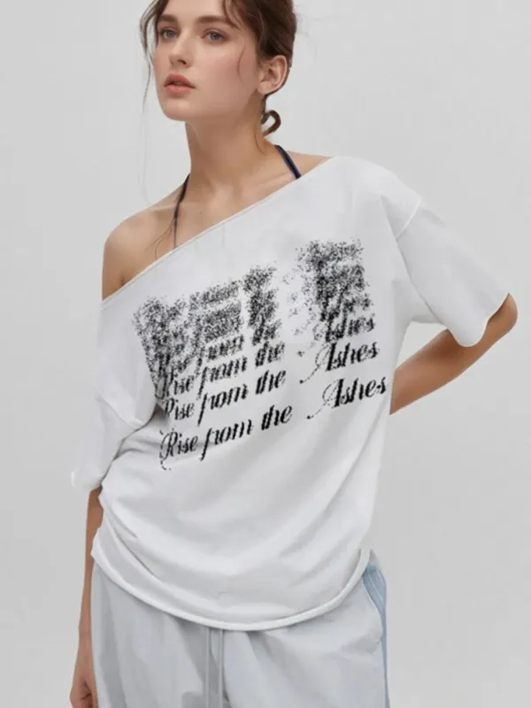 Letter Single Shoulder T-Shirt sold by Charming Charlie