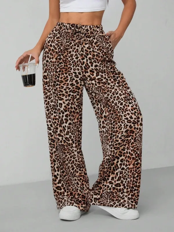 Leopard Print Wide Leg Pants sold by Charming Charlie