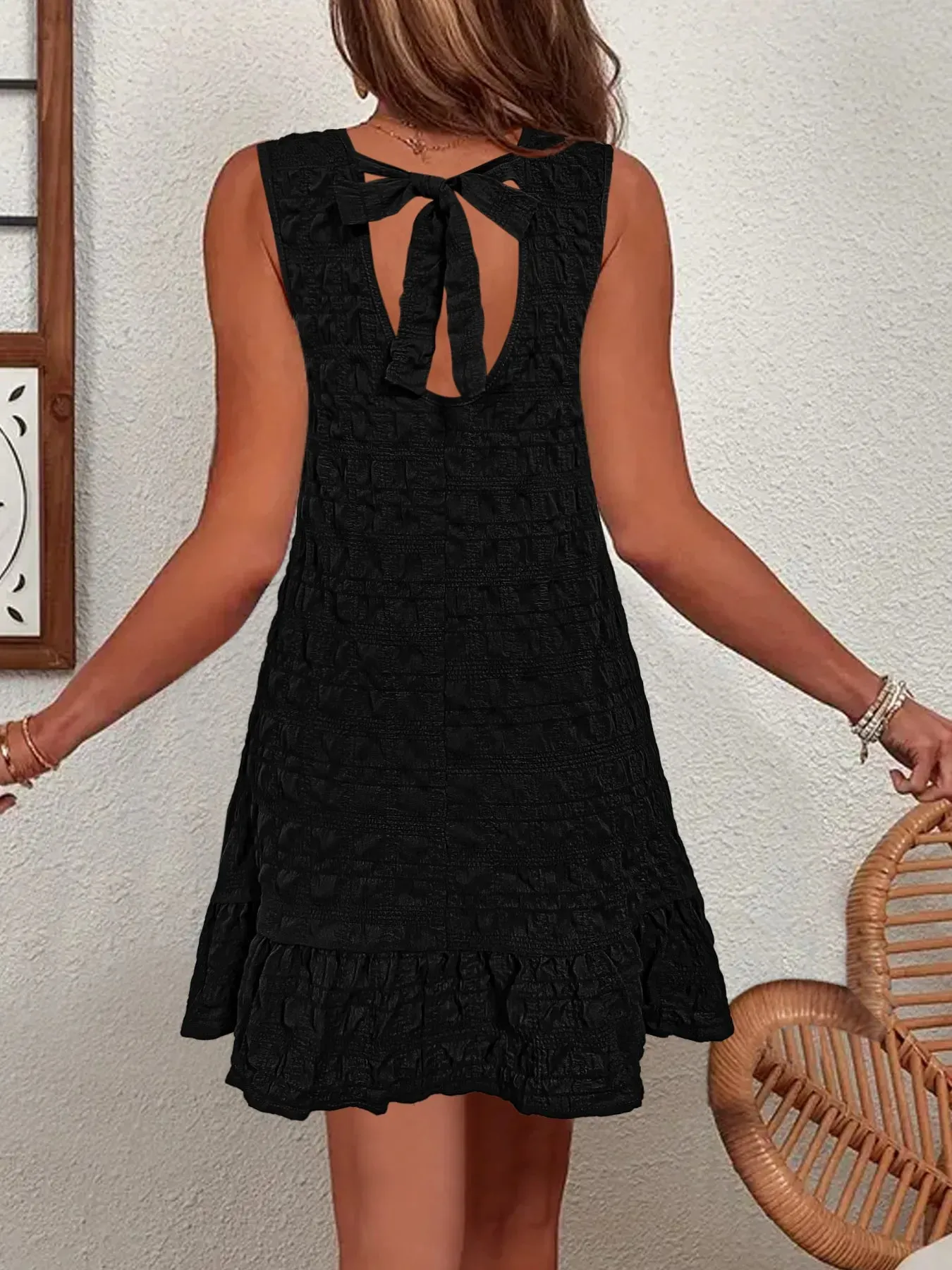 Ruffled Hem Sleeveless Mini Dress sold by Charming Charlie product image thumbnail 5