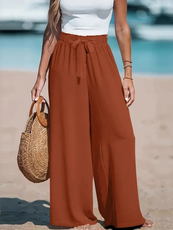 Full Size Drawstring Waist Wide Leg Pants Plus Size sold by Charming Charlie