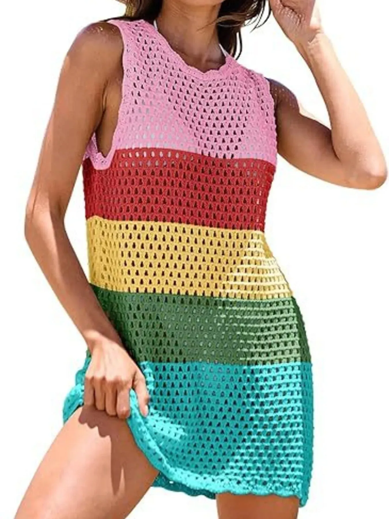 Color Block Openwork Sleeveless Cutout Back Cover-Up sold by Charming Charlie product image thumbnail 3