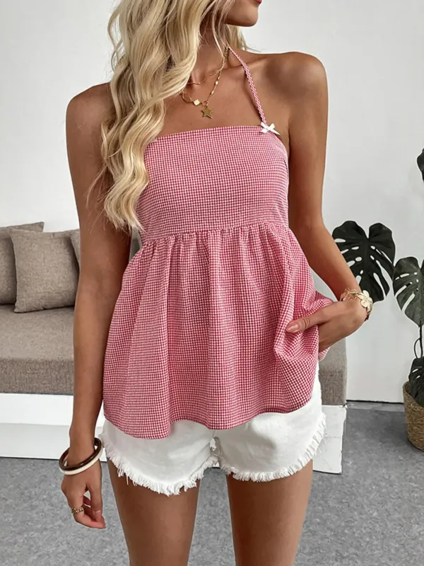 Gingham Halter Neck Cami Top sold by Charming Charlie