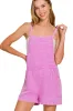 Zenana Washed Double Gauze Tie Back Rompers sold by Charming Charlie