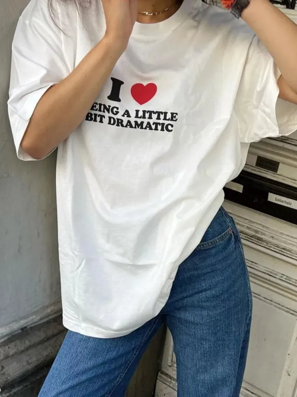 Plus Size Letter Graphic Round Neck Short Sleeve T-Shirt sold by Charming Charlie