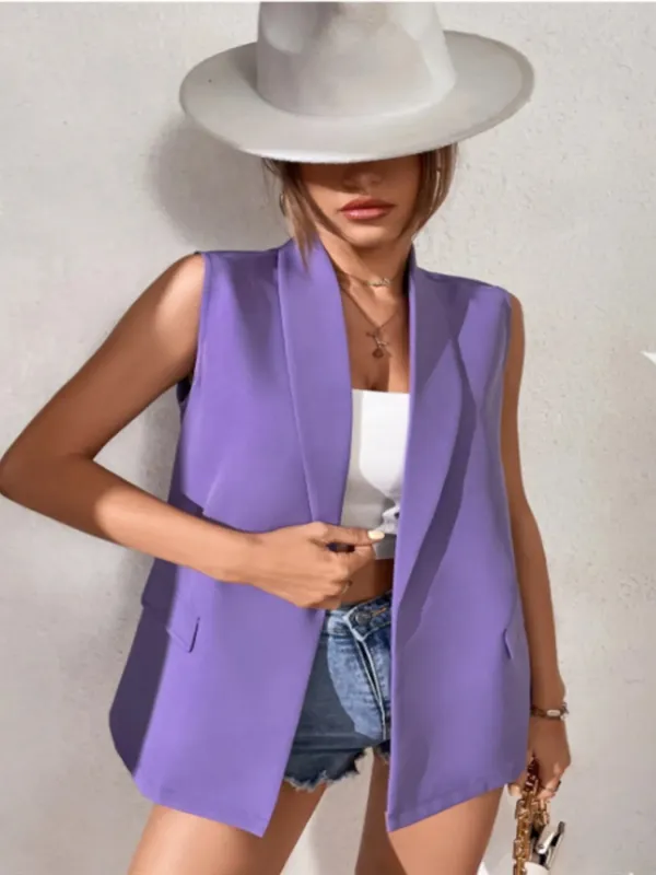 Open Front Sleeveless Blazer Vest Coat sold by Charming Charlie